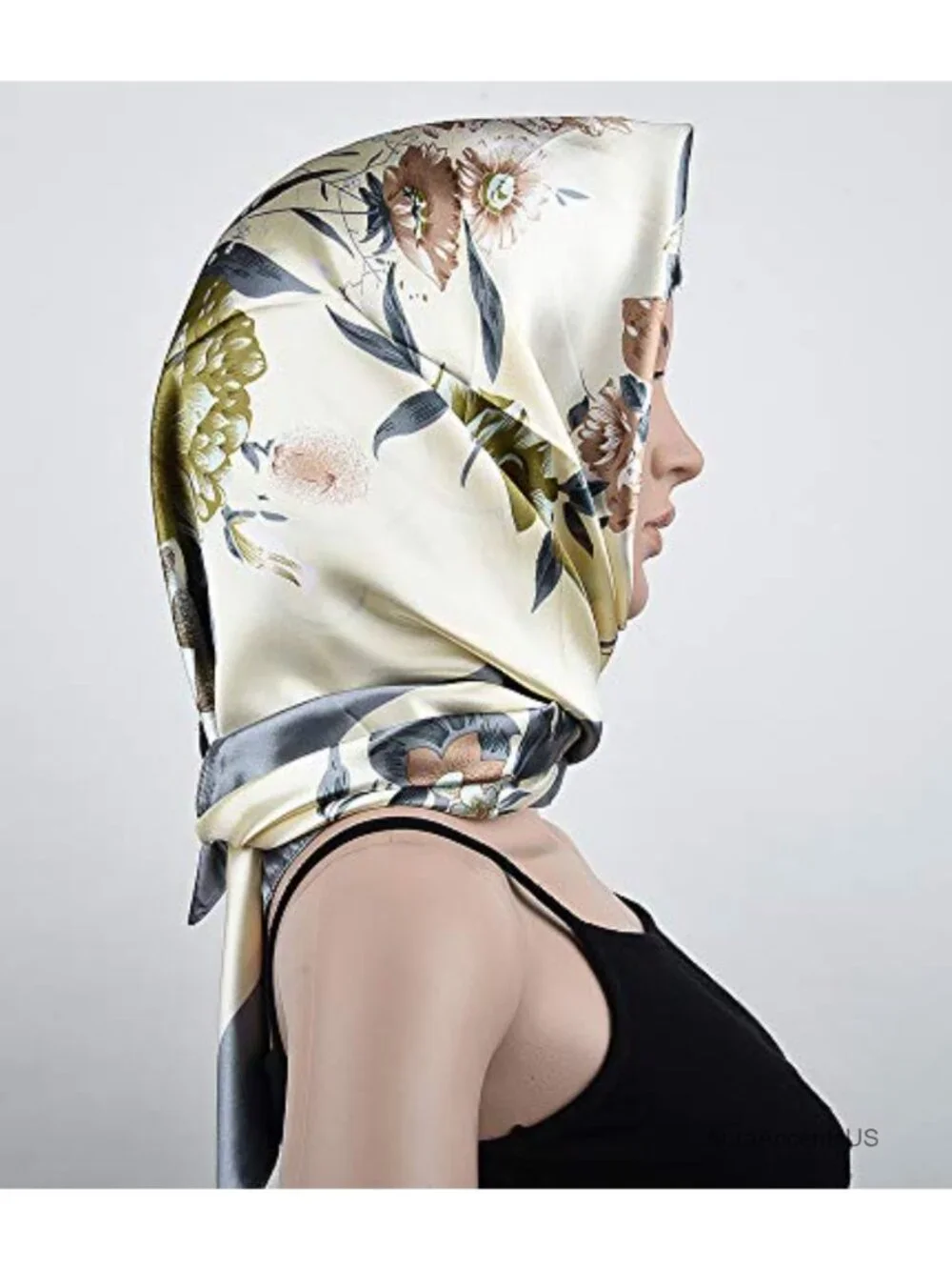 35x35 Satin Square Scarf, Silk-Feel Hair Wrap, Large Bandana, Neck Scarf